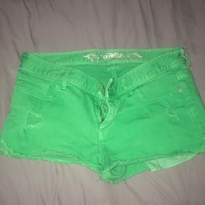 Express Shorts - Green denim jean shorts Express Shorts - Green denim jean shorts